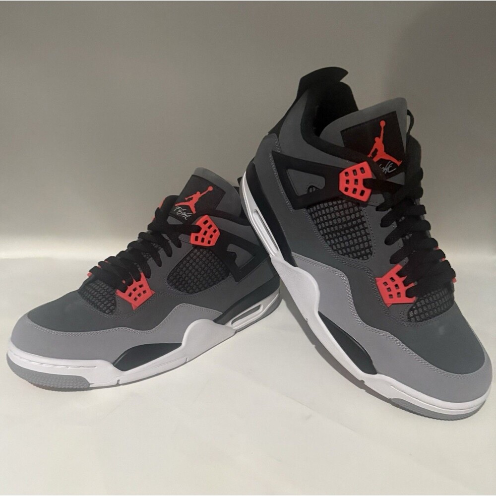 Air Jordan 4 Retro Infrared Mens 13 Dark Grey Black Cement Grey DH6927 061